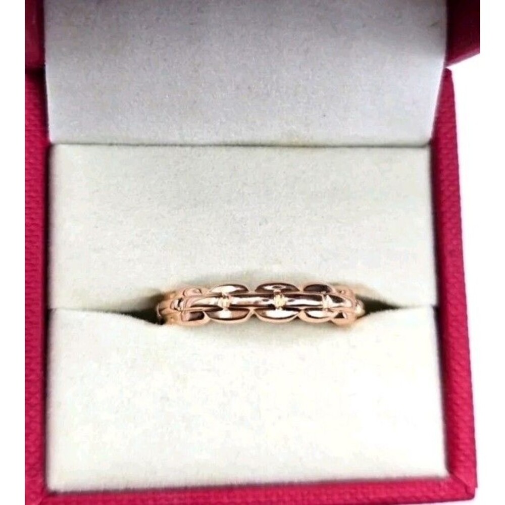 JAI By John Hardy Rose Gold Plated Sterling 925 Box Chain Band Ring 6 NEW